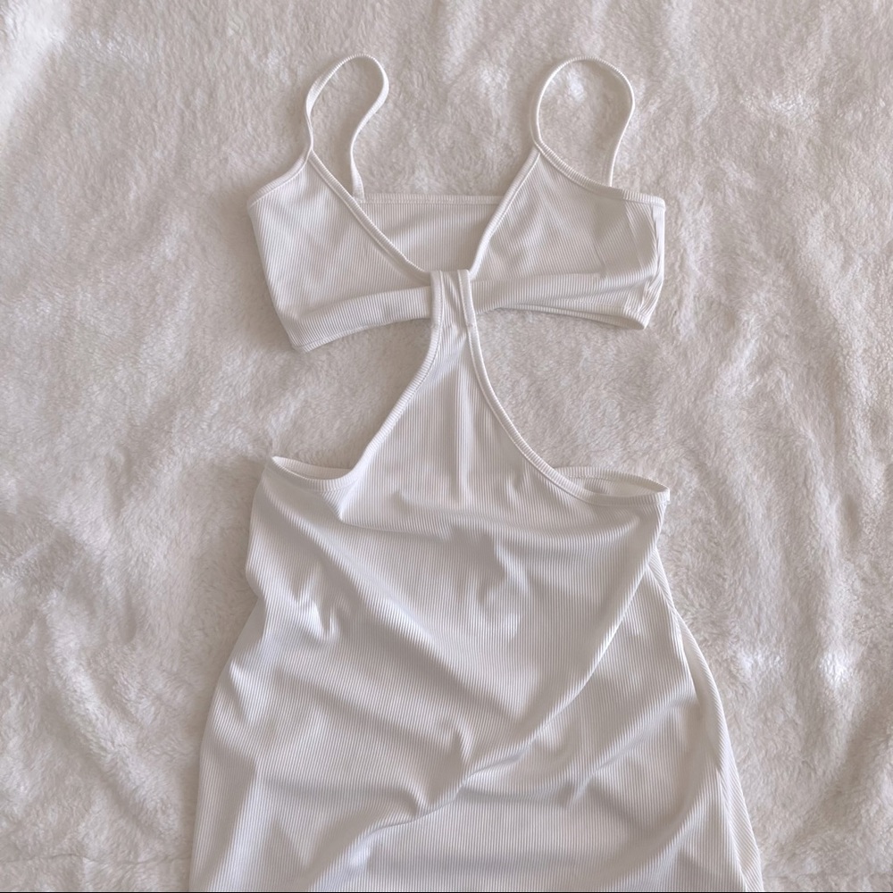 White Cut Out Mini Dress